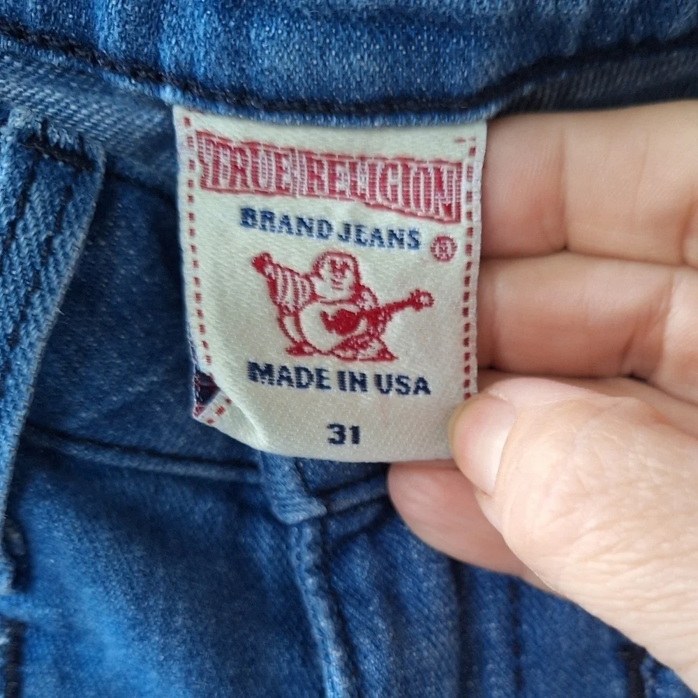 Y2K True Religion Womens Mid Rise Slim Thigh Flare Jeans Size 31x35 - Picture 2 of 10